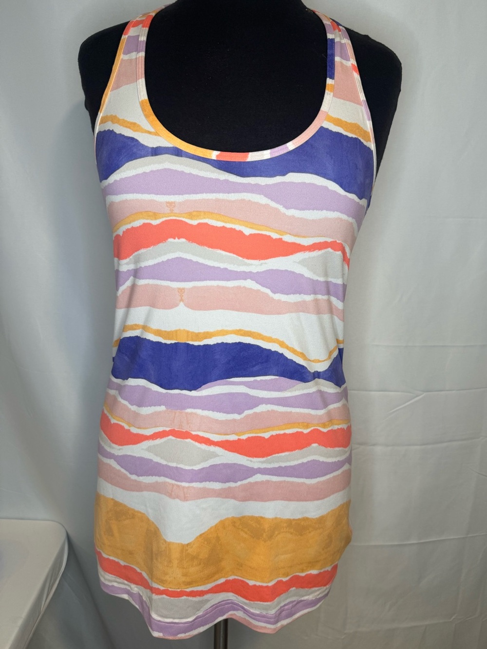 Lululemon Multicolor Stripe Cool Racerback Tank Size 6/8